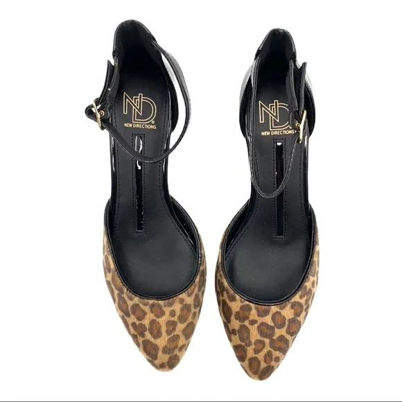 Leopard Print Faux Fur Kitten Heels Sz 7.5 - Picture 5 of 5